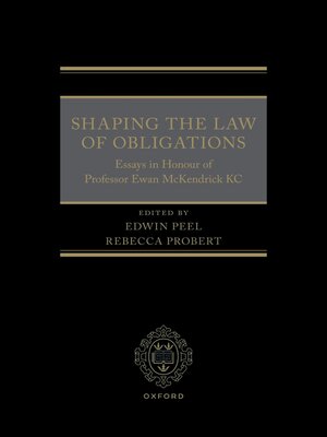 cover image of Shaping the Law of Obligations